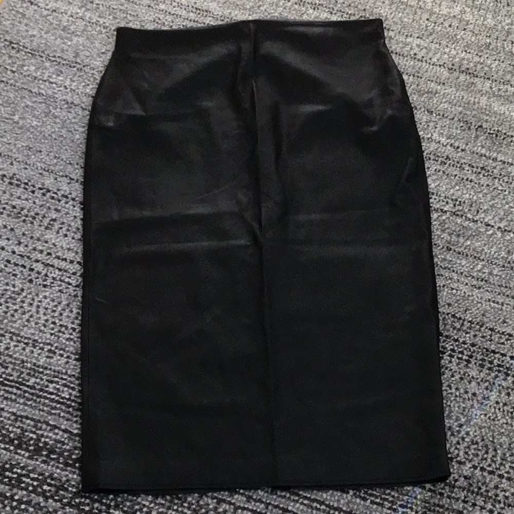 Faux Leather Black Pencil Skirt
